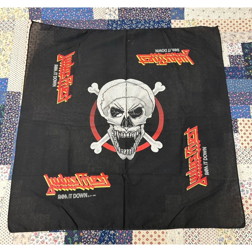 1988 Judas Priest Concert Bandana Vintage Original Rare Heavy Metal Rock Band